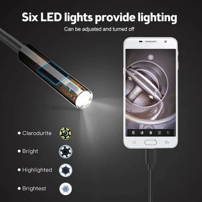 3 In 1 Endoscope Camera (3.5 Metre)Type-C With 6 LEDs, HD Mini Inspection Tool