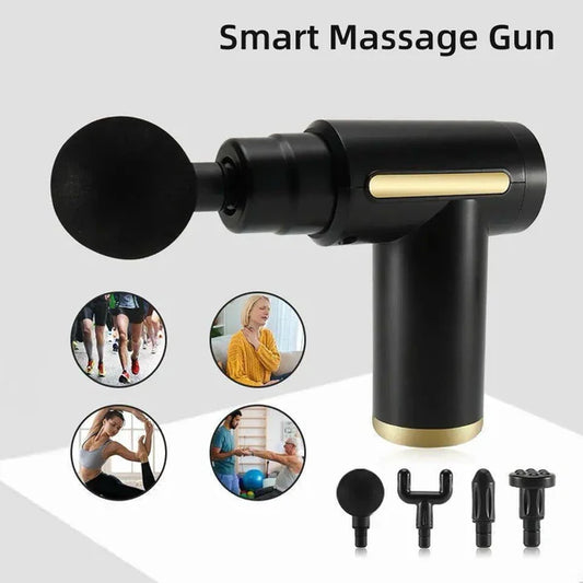 4-in-1 Deep Tissue Massage Gun 💆‍♂️ | Powerful Percussion Massager with 4 Specialized Heads | Handheld Electric Body Therapy for Pain Relief, Stress Relief & Muscle Recovery