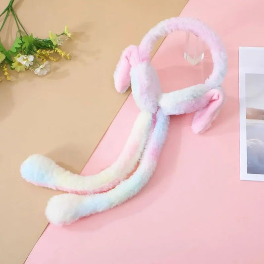 Cute Bunny Plush Ear Muff Hat with Moving Ears & Paws | Fun Cozy Beanie